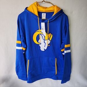 LA Rams L Los Angeles Hoodie blue high quality stitched Team Apparel NW/tags
